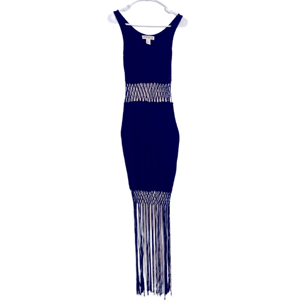 H&M Coachella Collection Sexy Net & Fringe Dress Size 8